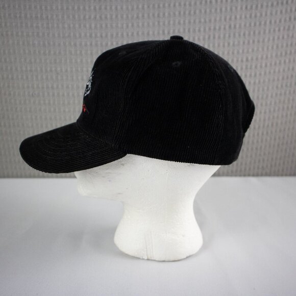 Spyder Corduroy Black Logo Strapback Hat Vintage - Picture 6 of 8